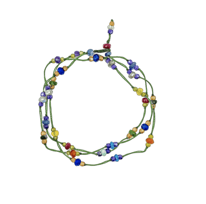 Collier & Bracelet Loopy Sparkly - Fil Vert