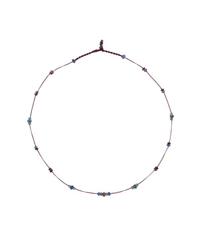 Chocker Necklace Woopy Précieux Ruby, Emerald & Sapphire - Plum Thread
