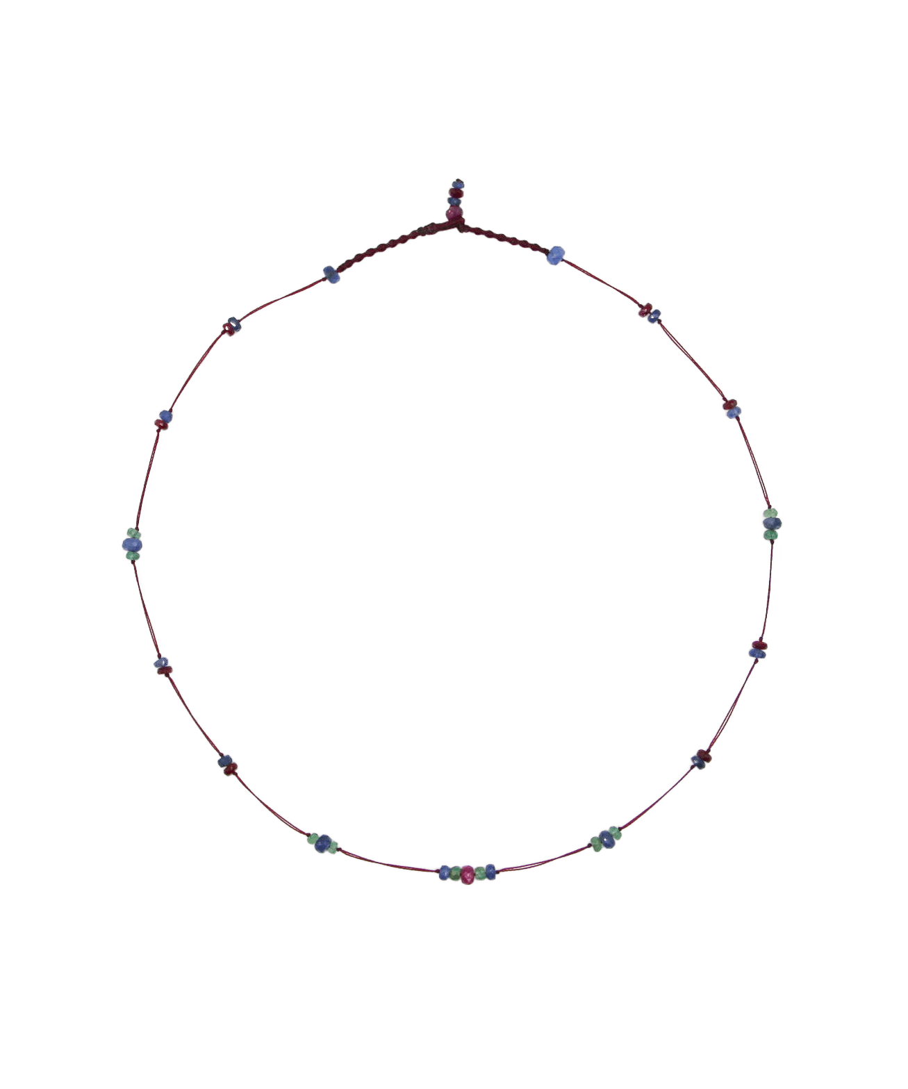 Collier Chocker Woopy Sharing en Rubis, fil prune, 44 cm