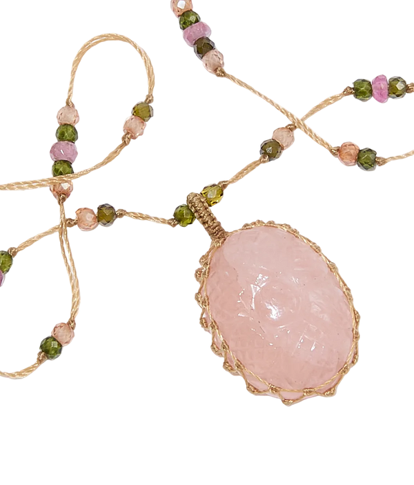Collana Corta Tibetana - Turchese - Mix Cornalina - Filo Tabacco