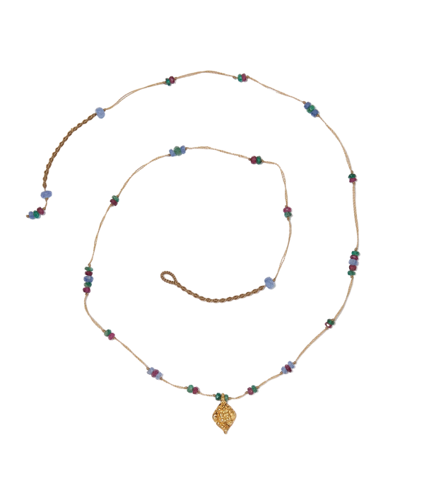 Collier Goldie - Mix Précieux - Fil Beige