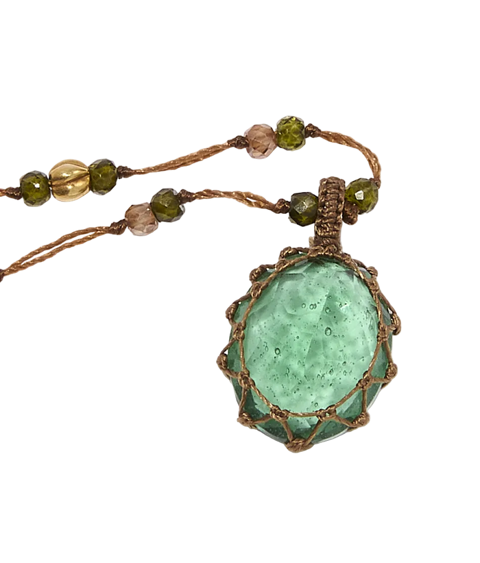 Collier So Precious | Capsule Mini Ancient roman glass - Fil Tabac & Tourmaline