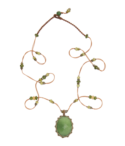 Collier So Precious | Serpentine - Fil Tabac & Tsavorit Péridot