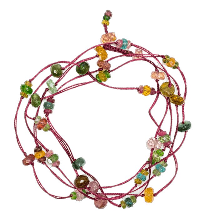 Necklace & Bracelet Laly Tourmalines - Plum Thread