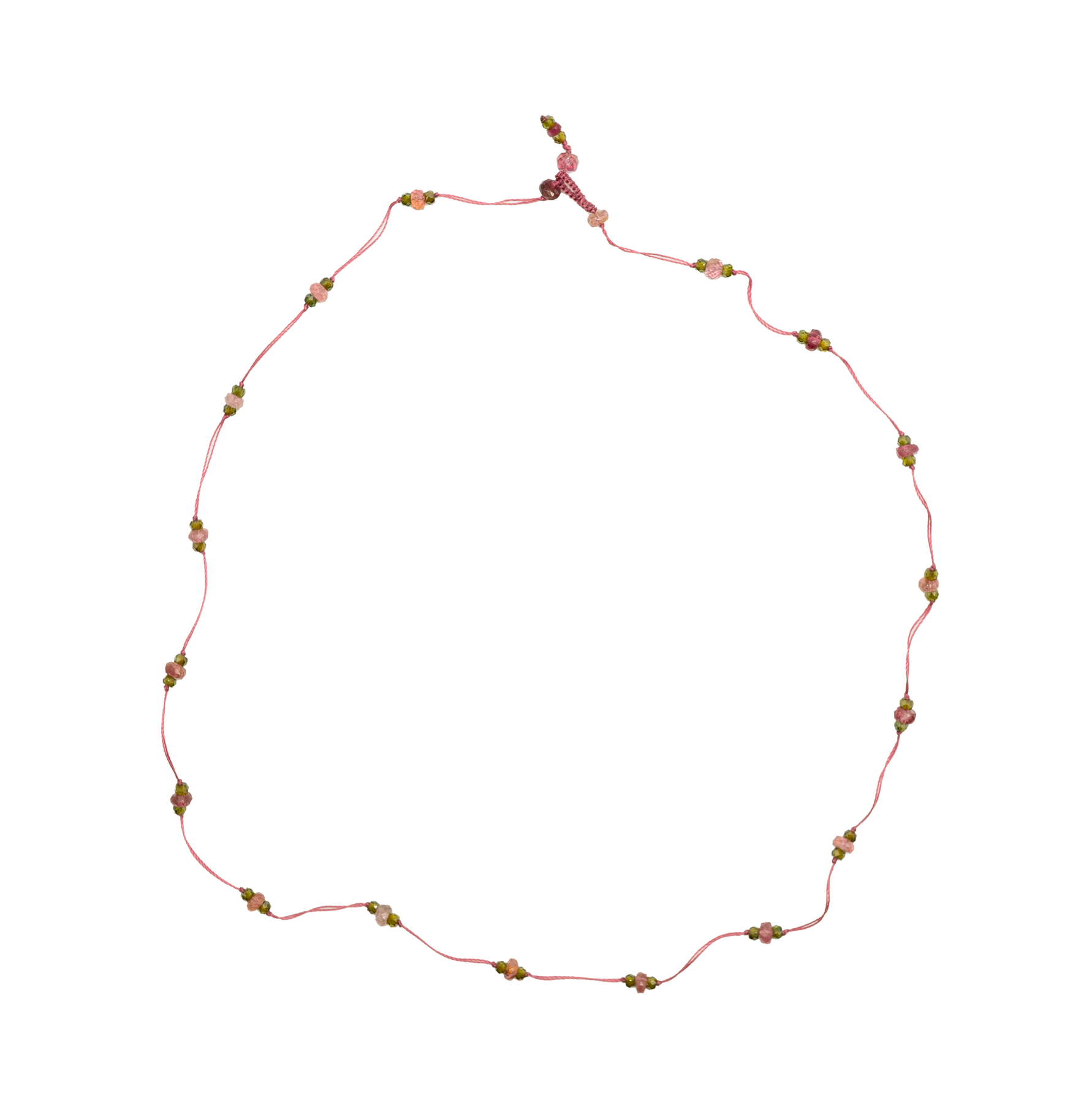 Loopy Duo - Pink Tourmalines &amp; Henna - Indian Pink Thread