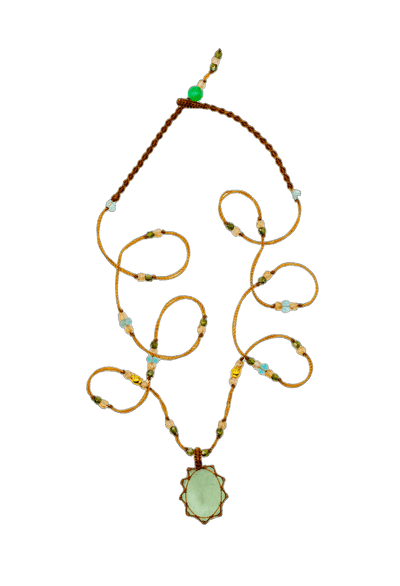 So Precious Collier Court Tibétain - Aigue Marine - Mix Aigue Marine - Fil Tabac wird zu: So Edel Halskette Kurz Tibetisch - Achat - Mix Achat - Tabakfarbener Faden
