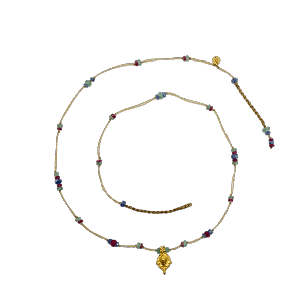 Collier Goldie - Mix Précieux - Fil Beige
