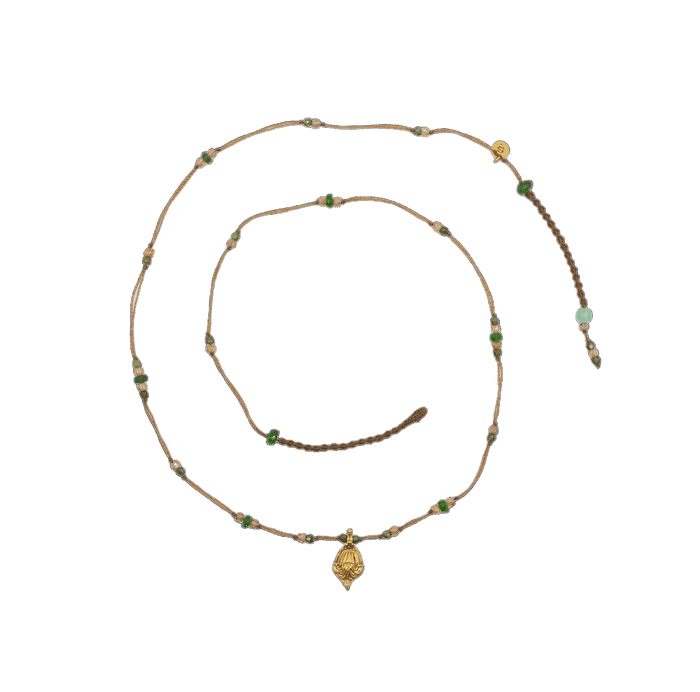 Collana Goldie - Mix Tsavorite - Fil Tabac si traduce in: Collana Goldie - Mix Tsavorite - Filo Tabacco