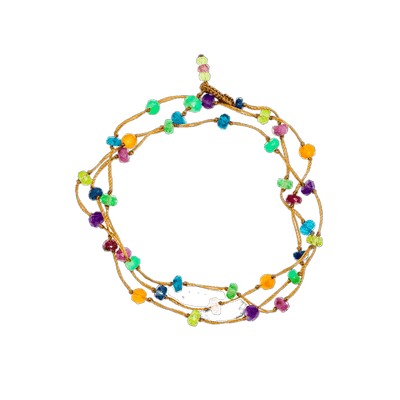 Necklace & Bracelet Loopy Fairy - Carnelian - Tobacco Thread