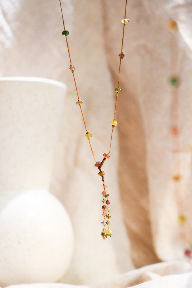 Holy Tourmaline Necklace - Tobacco Thread