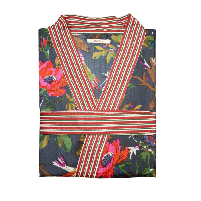 Kimono Grigio Antracite & Rosso