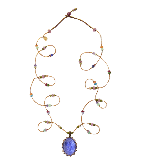 Knöchelband Anky Sparkly Amethyst - Tabakfarbenes Band