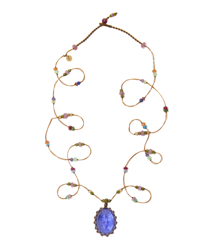 Knöchelband Anky Sparkly Amethyst - Tabakfarbenes Band