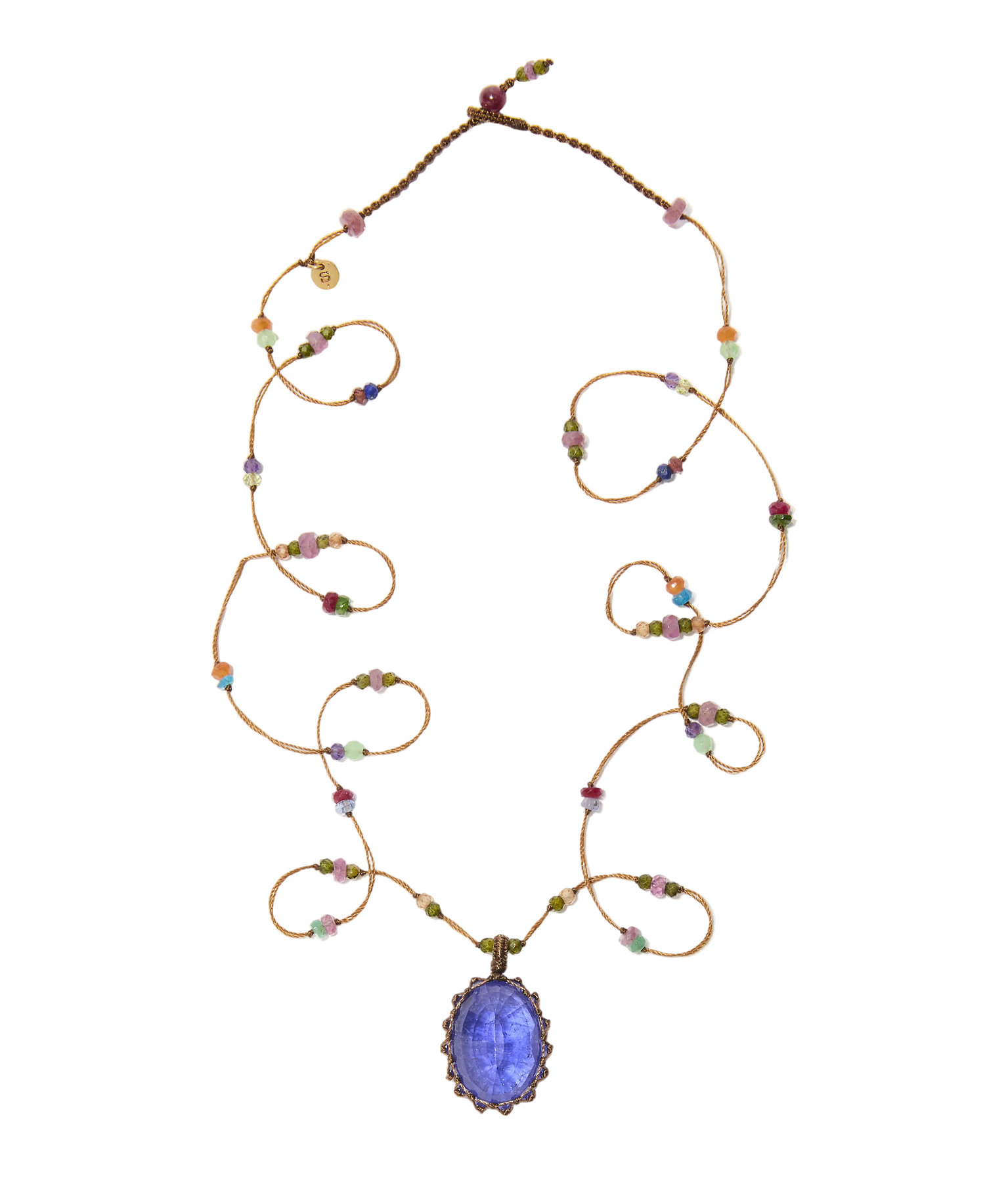 Knöchelband Anky Sparkly Amethyst - Tabakfarbenes Band