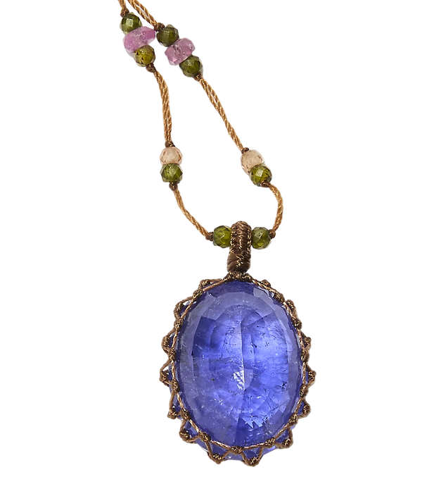 Knöchelband Anky Sparkly Amethyst - Tabakfarbenes Band