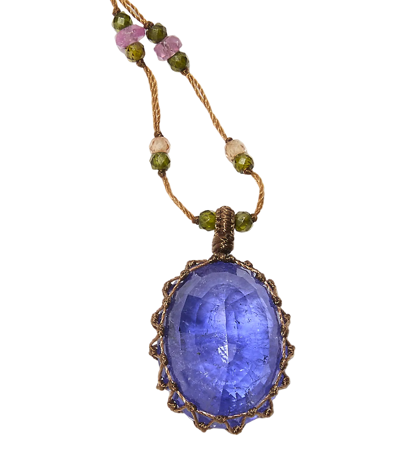 Knöchelband Anky Sparkly Amethyst - Tabakfarbenes Band
