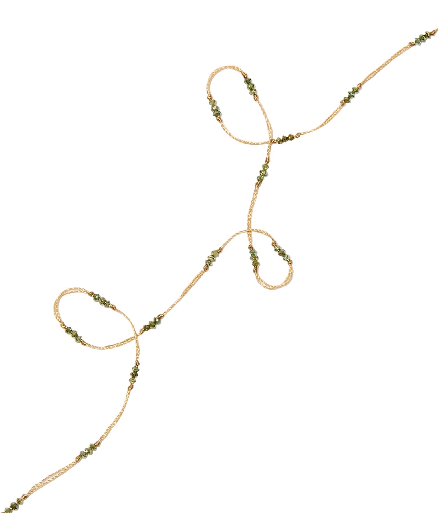 Collier Court / Bracelet 2 tours Diamants Verts