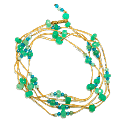 Laly Duo - Crisoprasio e Apatite - Filo Beige