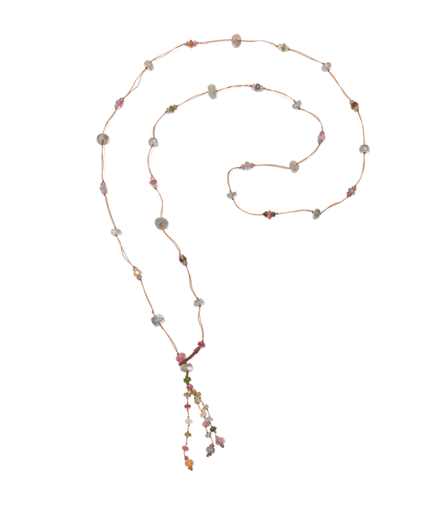 Sautoir Holy Labradorite & Tourmalines - Fil Tabac