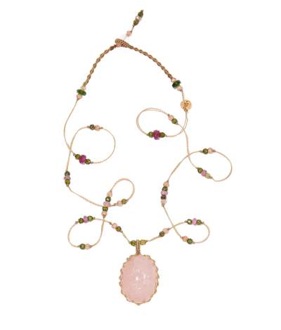 Collier Court Tibétain - Turquoise - Mix Cornaline - Fil Tabac wird zu: Halskette Kurz Tibetisch - Turmalin - Mischung aus Karneol - Tabakfarbenes Band