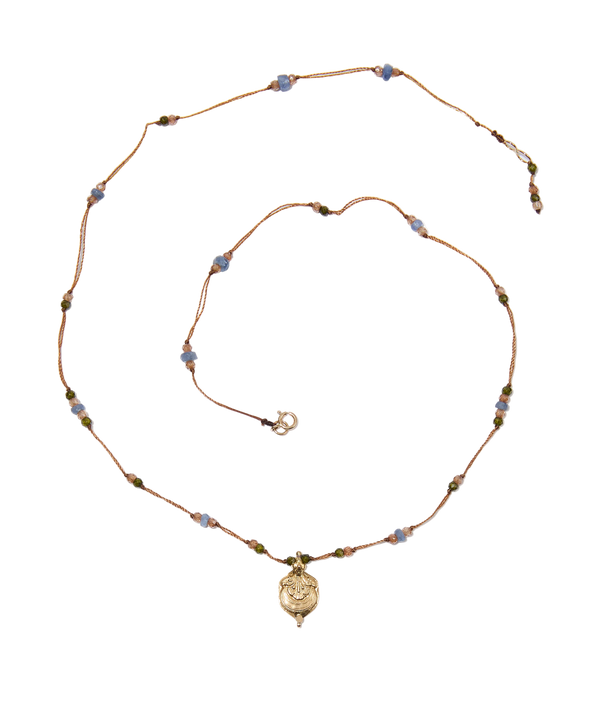 Collier Goldie - Mix Saphir - Fil Tabac