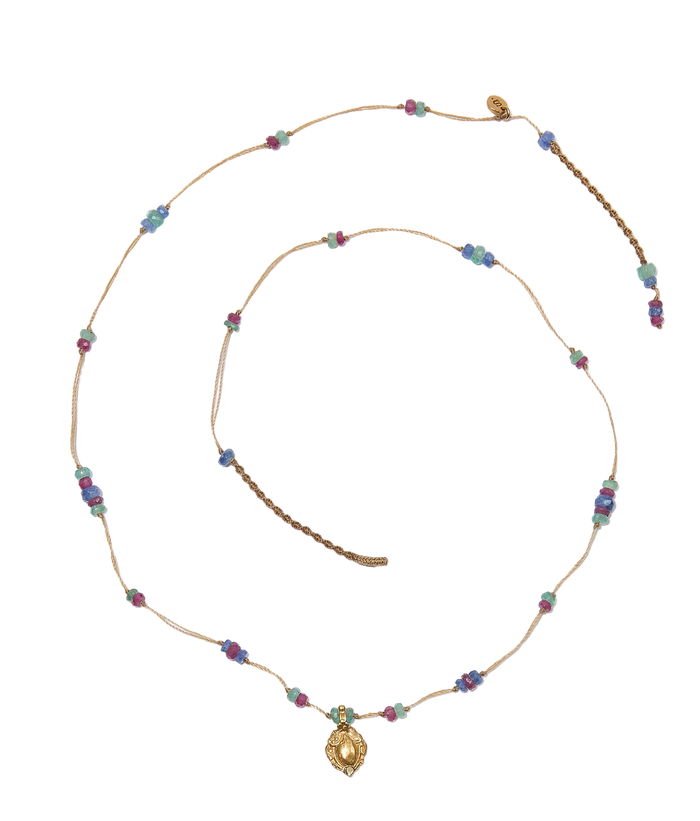 Collier Goldie - Mix Précieux - Fil Beige