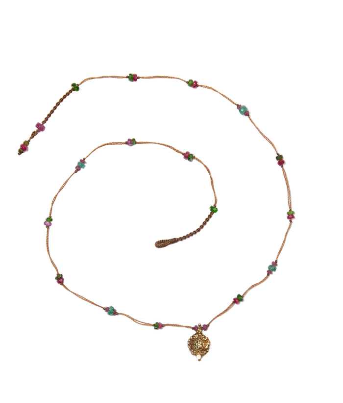 Collier Goldie - Mix Précieux - Fil Tabac