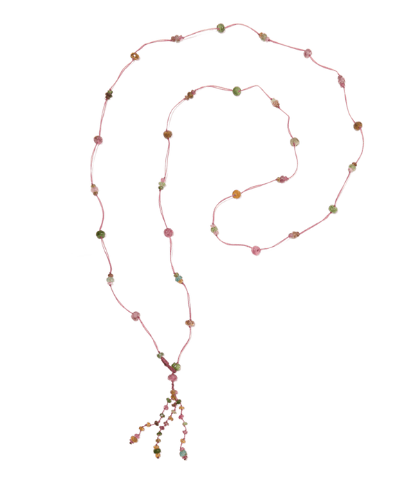 Sautoir Holy Tourmaline - Fil Rose Indien