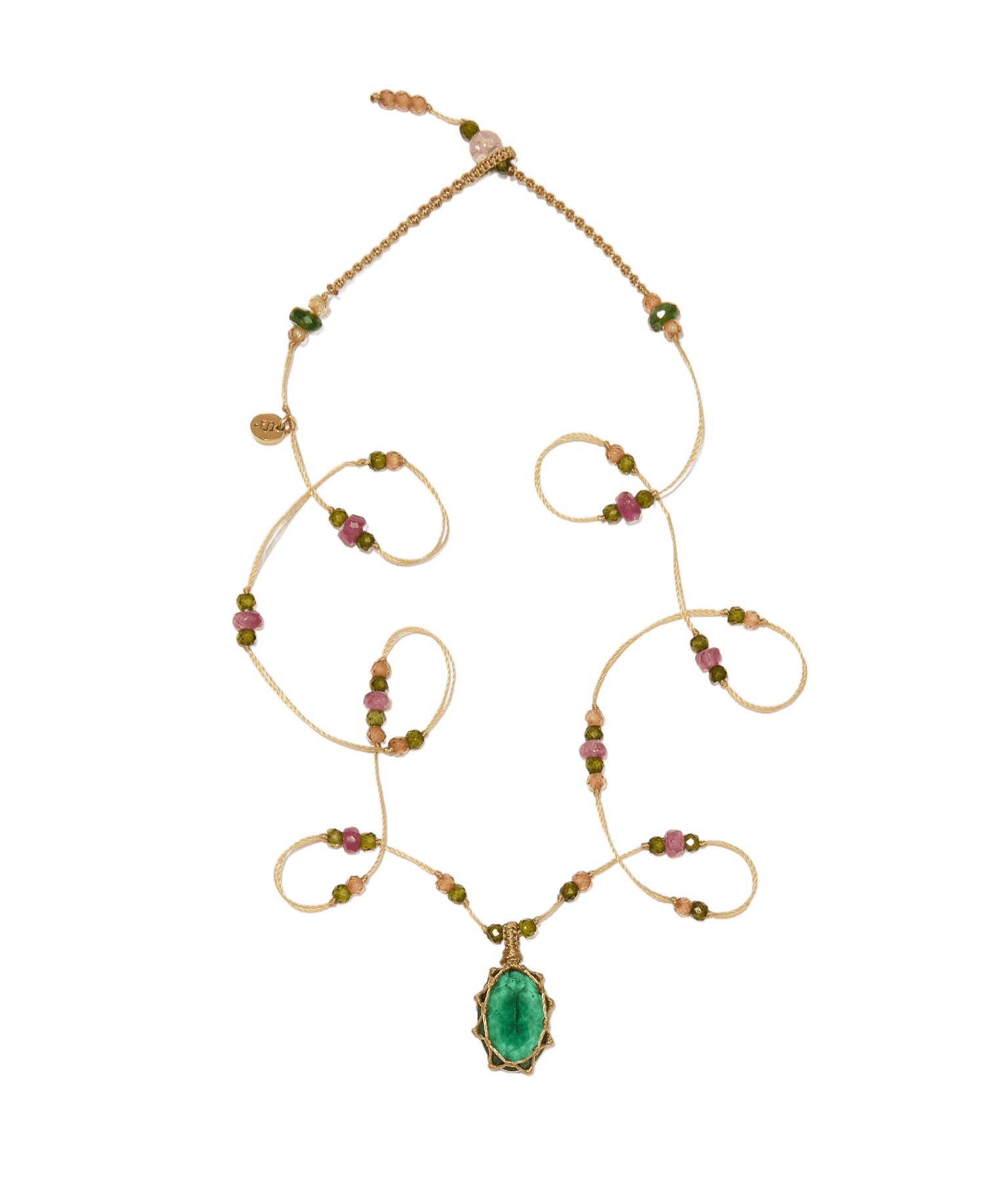 Mini Tibétain - Ancian Roman Glass - Mix Tourmaline - Fil Beige