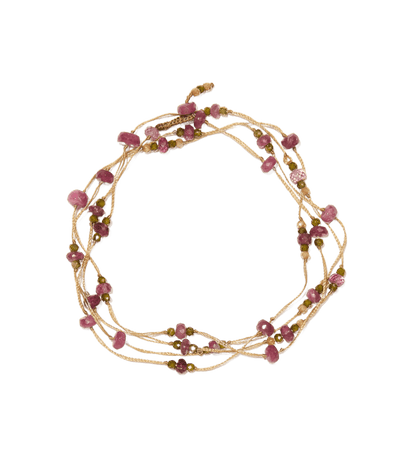 Collier & Bracelet Laly Tourmaline Henné - Fil Beige
