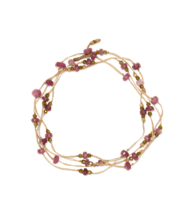 Collier & Bracelet Laly Tourmaline Henné - Fil Beige