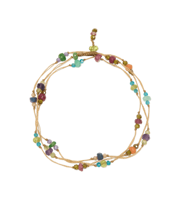 Collier & Bracelet Loopy Sparkly - Fil Beige