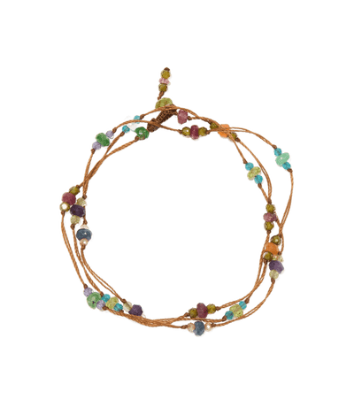 Collier & Bracelet Loopy Sparkly - Tobacco Thread