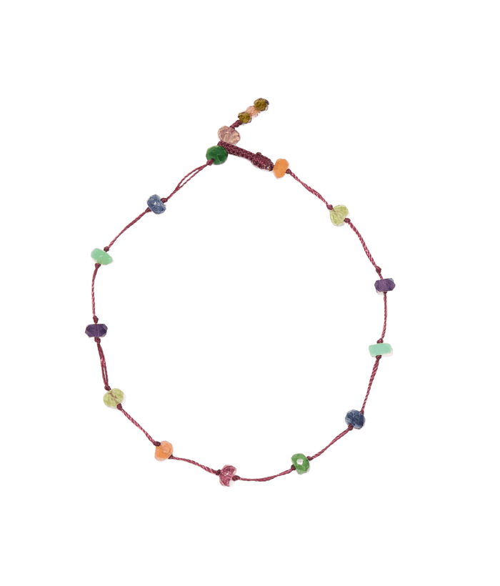Bracelet T.Bee Fairy - Cornaline - Fil Prune 
wird zu 
Armband T.Bee Fairy - Karneol - Pflaumenfarbenes Band