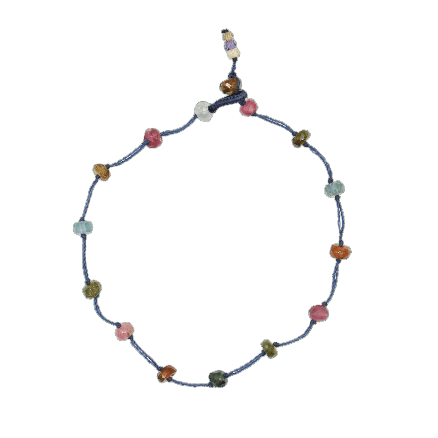 Bracelet T.bee Sharing en Tourmaline Rose, fil bleu