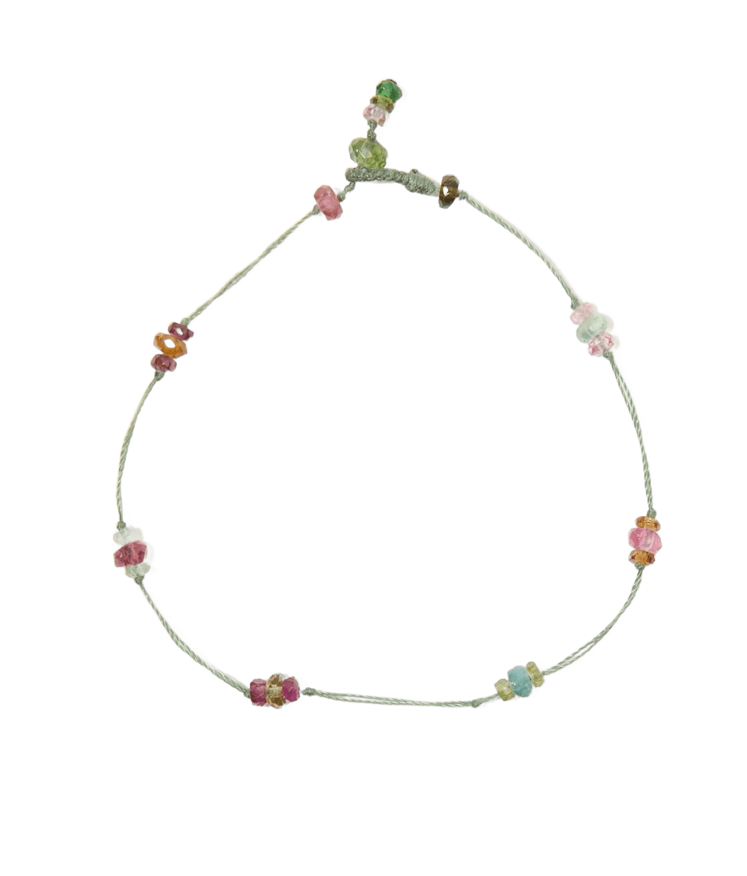 Bracelet T.bee Sharing en Tourmaline Rose, fil vert