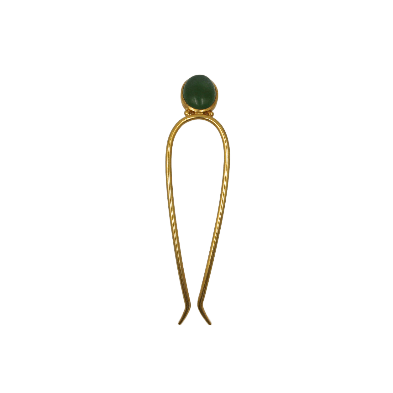 Épingle à Cheveux Sharing en Vésuvianite, fil beige, 10 cm