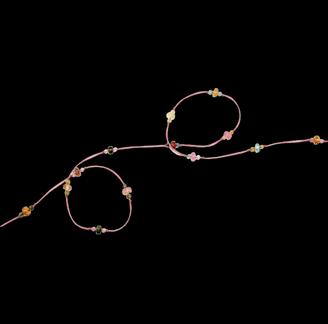 Loopy Tourmalines 3 - Indian Pink Thread