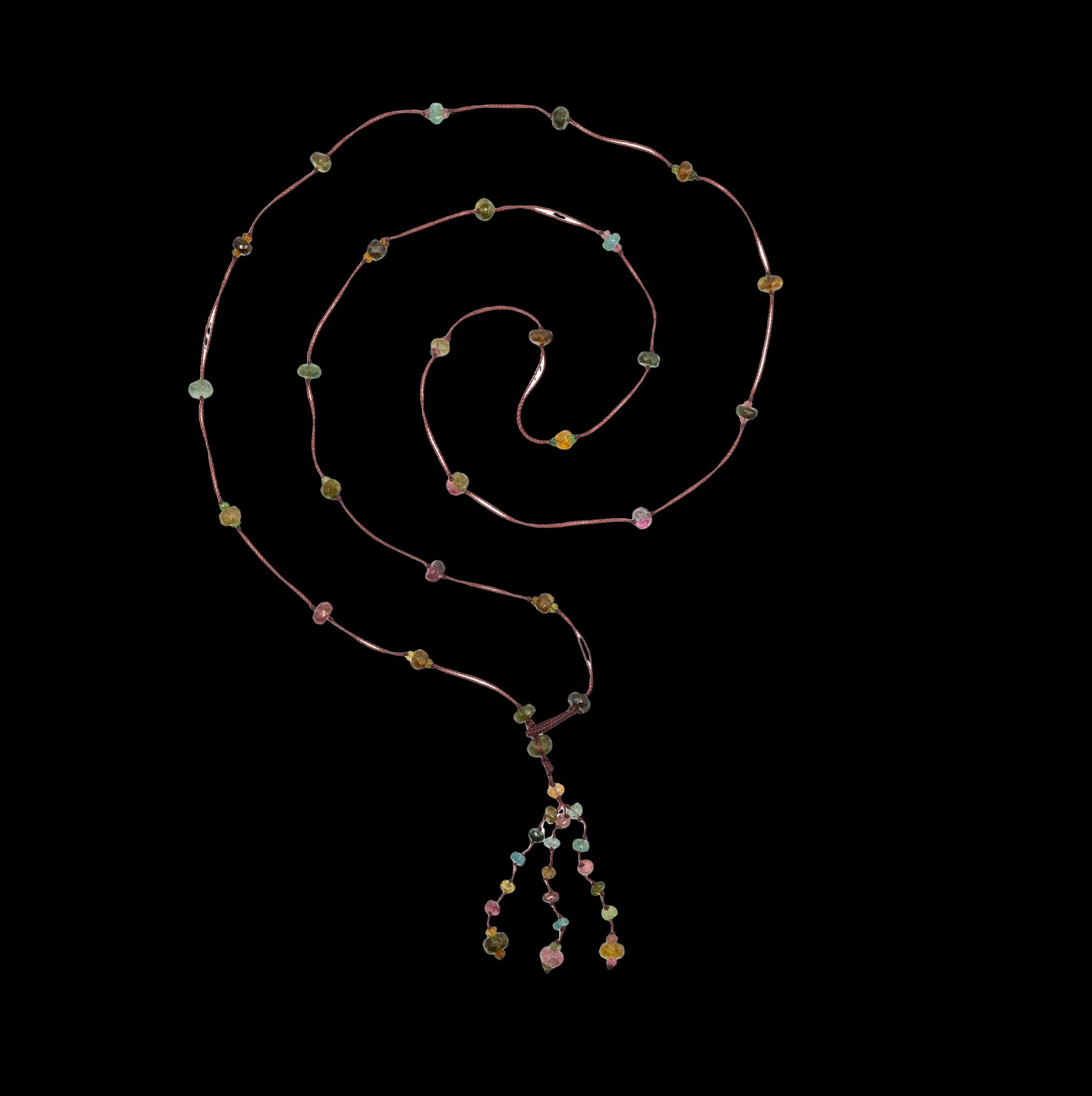 Holy Tourmaline Long Necklace - Plum Thread